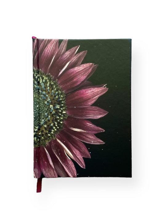 maz ghani, wildflowers, hardcover journal, journal, book, write, luxury gifts, gifts, shop, colorful, flowers, botanical, helianthus