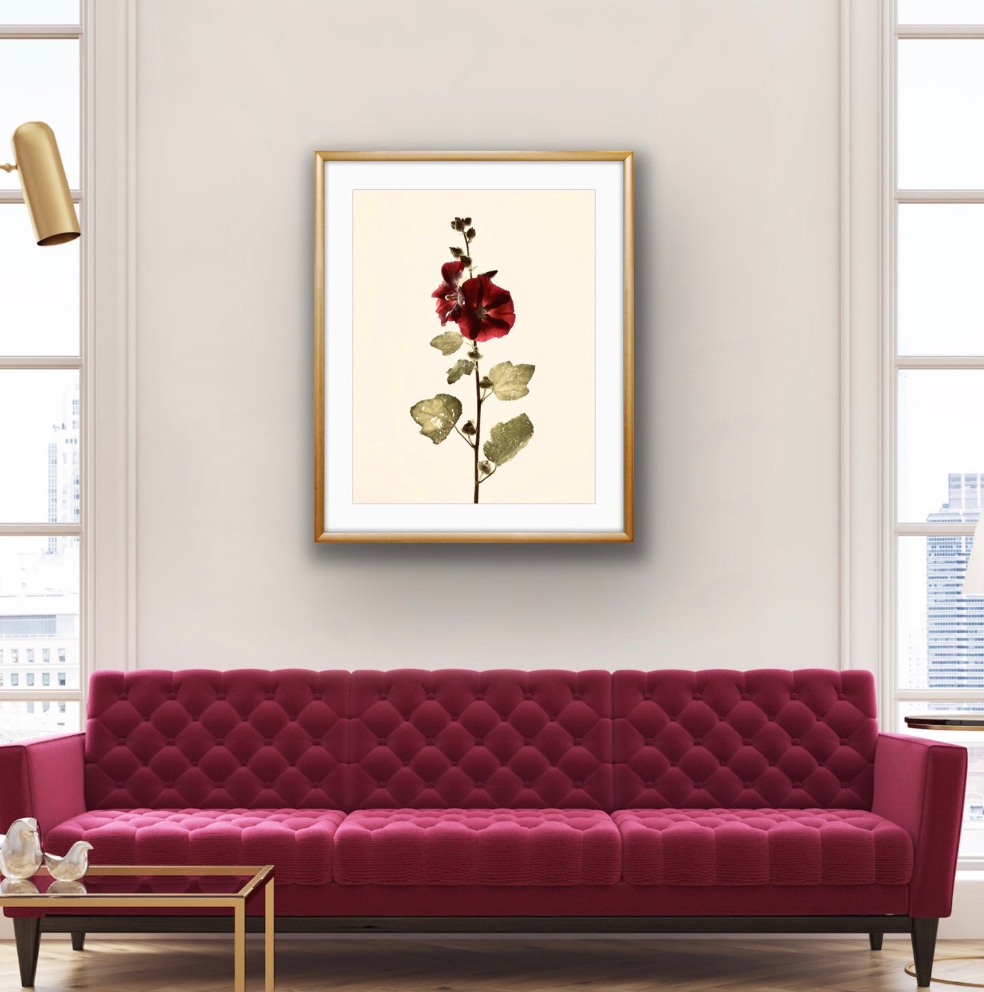 Alcea Botanical Photo Art Print